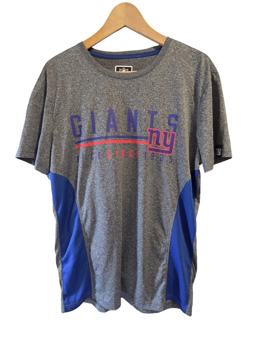 New Era Gray and Blue New York Giants Short Sleeve Tee